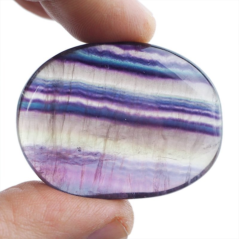 FLUORYT TĘCZOWY - PŁASKI OTOCZAK - 40 mm