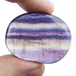 FLUORYT TĘCZOWY - PŁASKI OTOCZAK - 40 mm