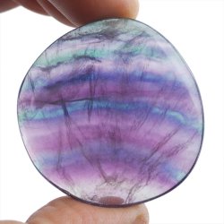 FLUORYT TĘCZOWY - PŁASKI OTOCZAK - 43 mm