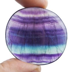 FLUORYT TĘCZOWY - PŁASKI OTOCZAK - 44 mm