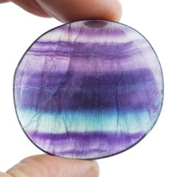 FLUORYT TĘCZOWY - PŁASKI OTOCZAK - 44 mm