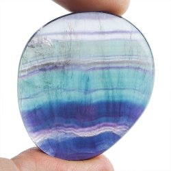 FLUORYT TĘCZOWY - PŁASKI OTOCZAK - 44 mm