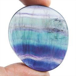 FLUORYT TĘCZOWY - PŁASKI OTOCZAK - 44 mm