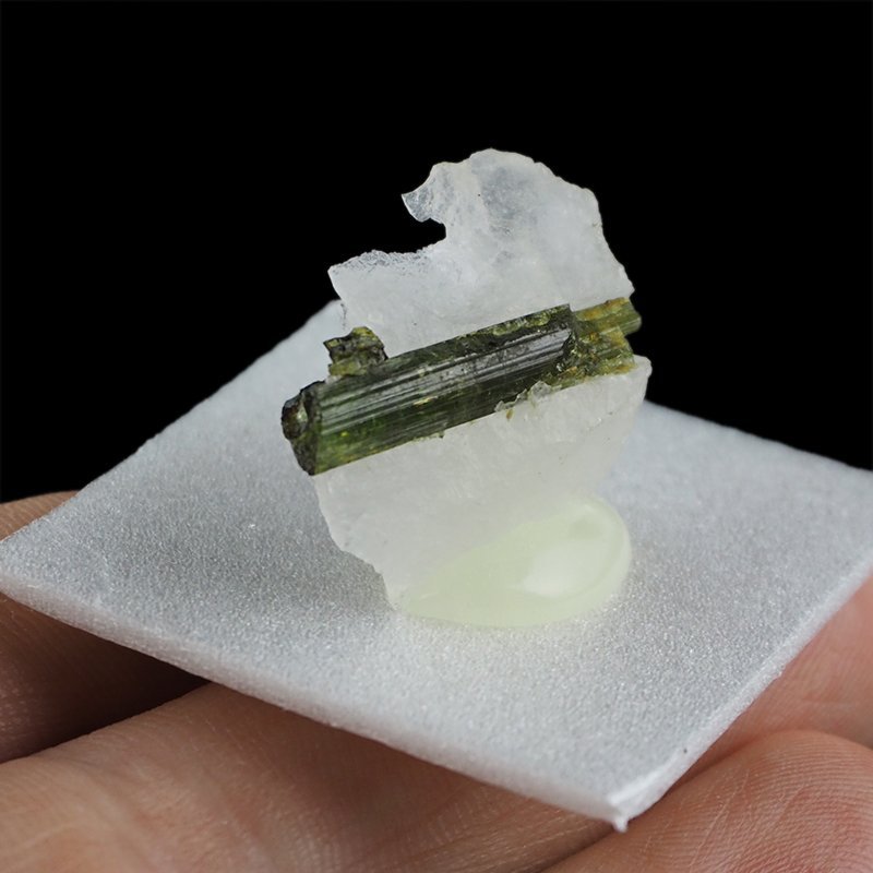 ZIELONY TURMALIN WERDELIT, KWARC - 22 mm - BRAZYLIA