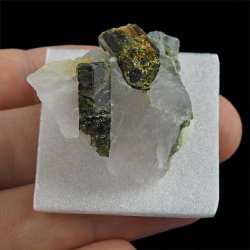 ZIELONY TURMALIN WERDELIT, KWARC - 40 mm - BRAZYLIA