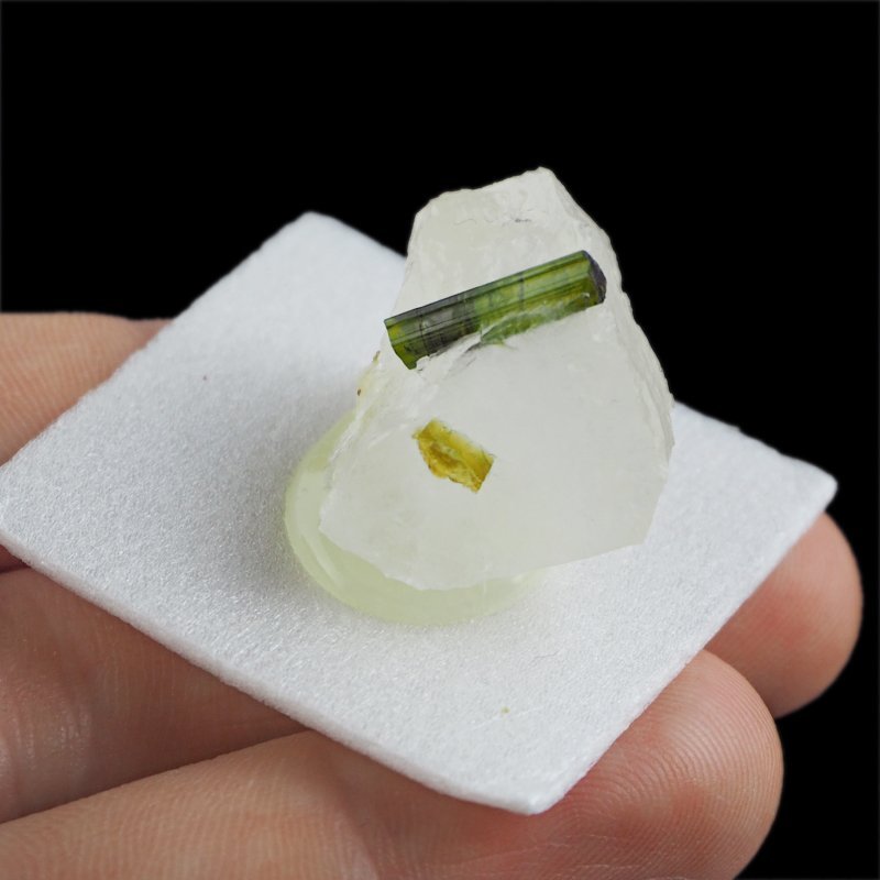 ZIELONY TURMALIN WERDELIT, KWARC - 22 mm - BRAZYLIA