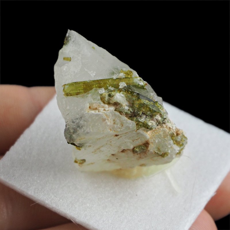 ZIELONY TURMALIN WERDELIT, KWARC - 39 mm - BRAZYLIA