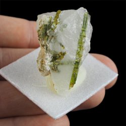 ZIELONY TURMALIN WERDELIT, KWARC - 39 mm - BRAZYLIA