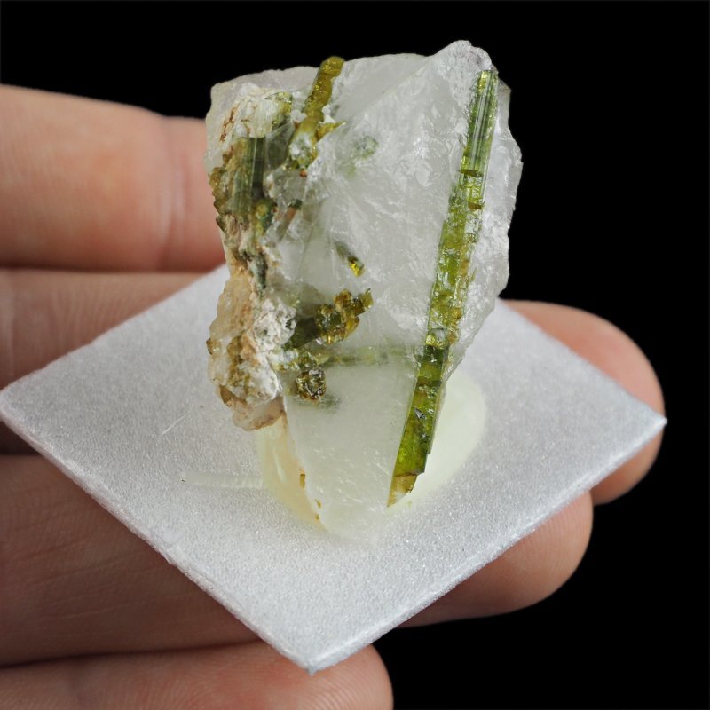 ZIELONY TURMALIN WERDELIT, KWARC - 39 mm - BRAZYLIA