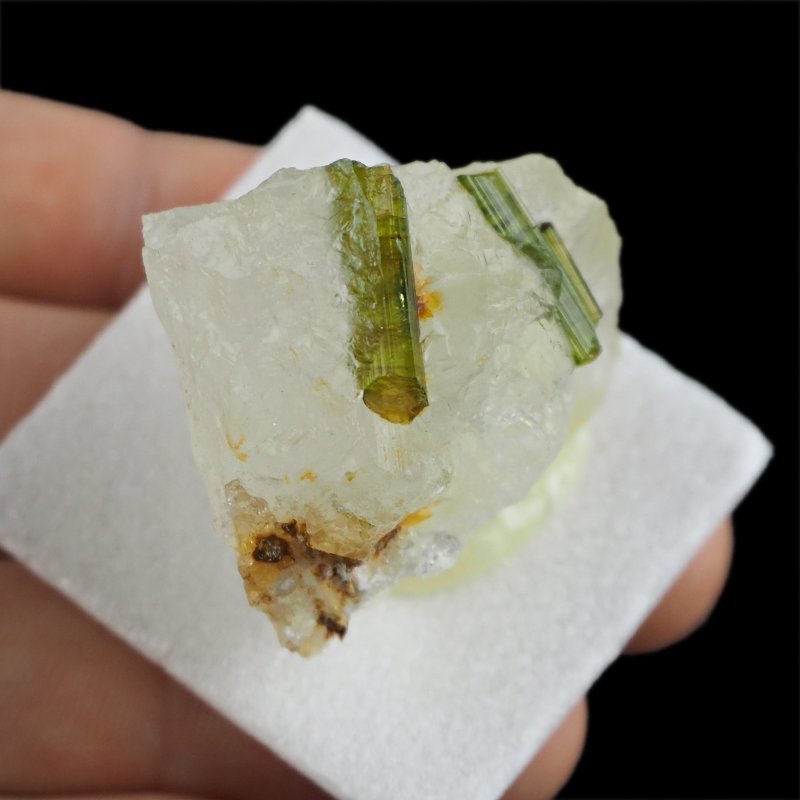 ZIELONY TURMALIN WERDELIT, KWARC - 37 mm - BRAZYLIA