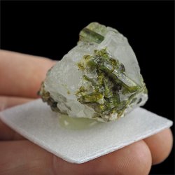 ZIELONY TURMALIN WERDELIT, KWARC - 39 mm - BRAZYLIA