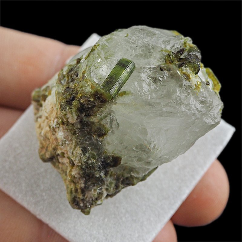 ZIELONY TURMALIN WERDELIT, KWARC - 39 mm - BRAZYLIA