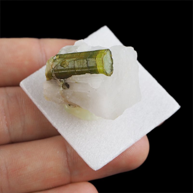 ZIELONY TURMALIN WERDELIT, KWARC - 30 mm - BRAZYLIA