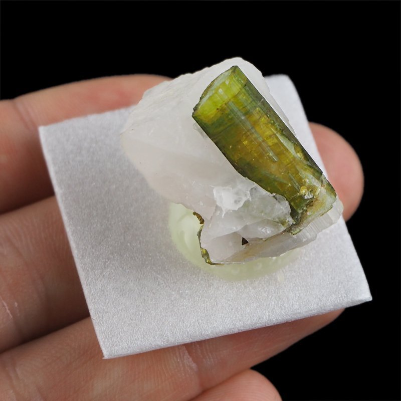 ZIELONY TURMALIN WERDELIT, KWARC - 30 mm - BRAZYLIA