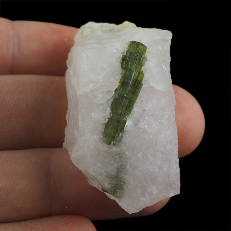 ZIELONY TURMALIN WERDELIT, KWARC - 49 mm - BRAZYLIA