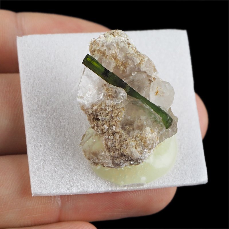 ZIELONY TURMALIN WERDELIT, KRYSZTAŁ GÓRSKI, MIKA - 29 mm - BRAZYLIA