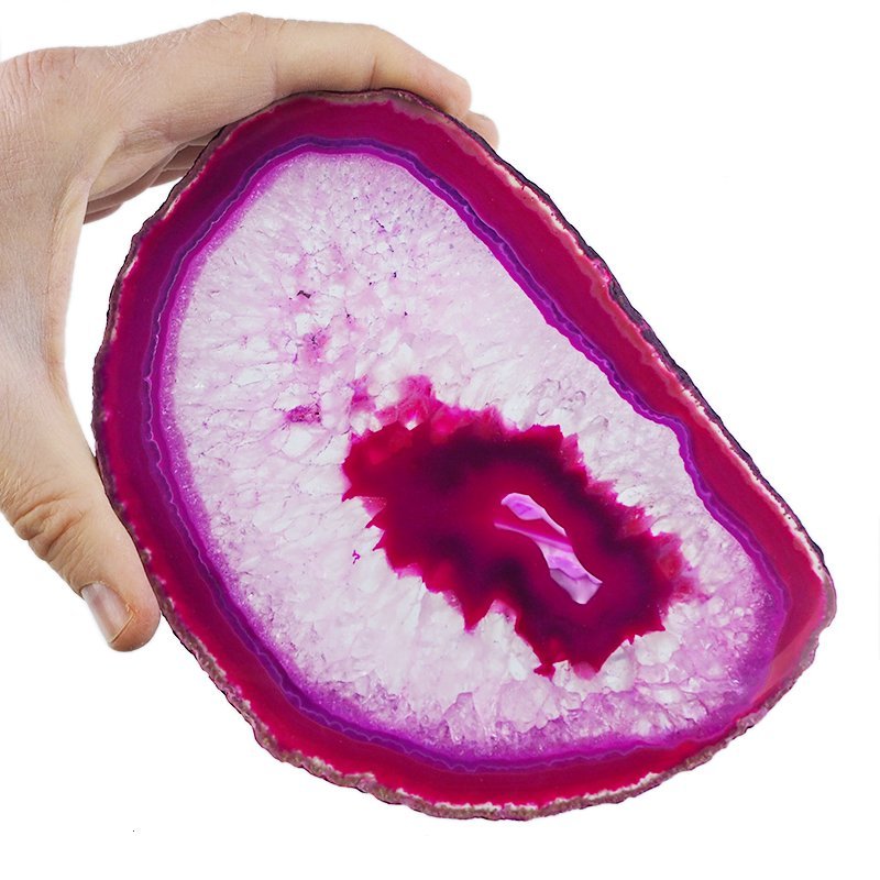 AGAT RÓŻOWY - PLASTER - 174 mm - BRAZYLIA