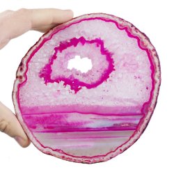 AGAT RÓŻOWY - PLASTER - 157 mm - BRAZYLIA