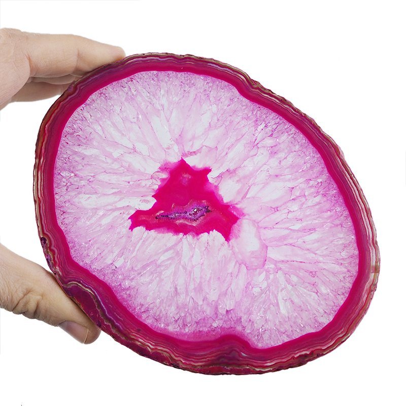 AGAT RÓŻOWY - PLASTER - 158 mm - BRAZYLIA