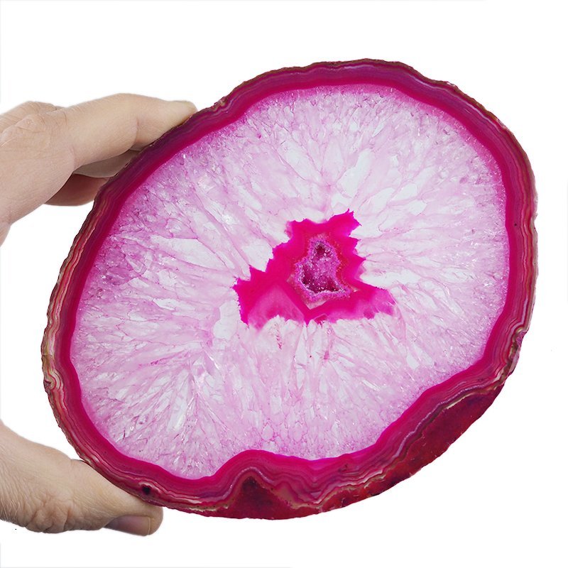 AGAT RÓŻOWY - PLASTER - 158 mm - BRAZYLIA