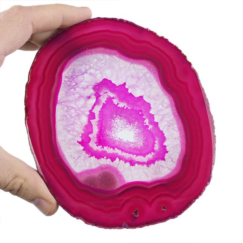 AGAT RÓŻOWY - PLASTER - 140 mm - BRAZYLIA