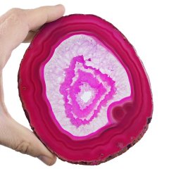 AGAT RÓŻOWY - PLASTER - 140 mm - BRAZYLIA