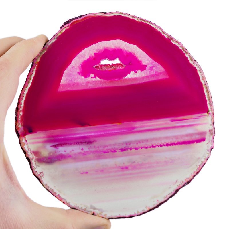 AGAT RÓŻOWY - PLASTER - 145 mm - BRAZYLIA