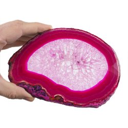 AGAT RÓŻOWY - PLASTER - 164 mm - BRAZYLIA