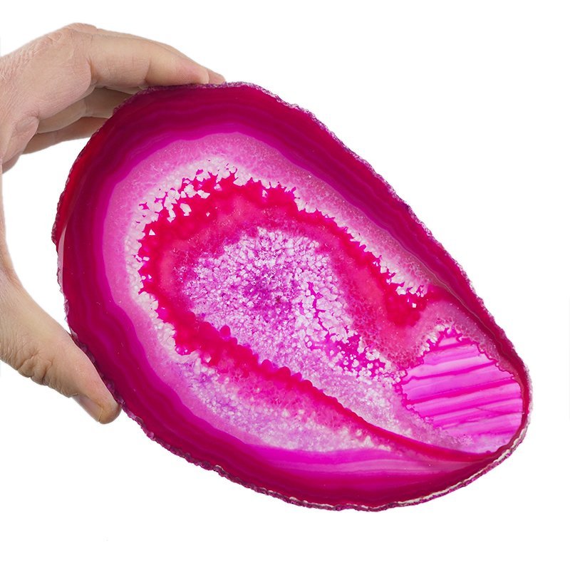 AGAT RÓŻOWY - PLASTER - 187 mm - BRAZYLIA