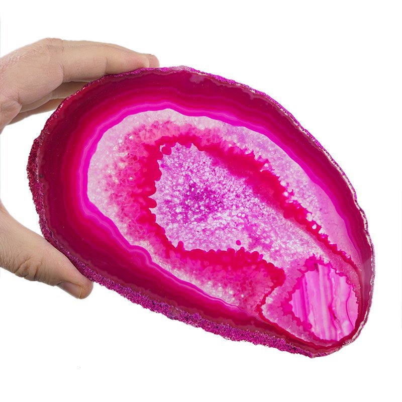 AGAT RÓŻOWY - PLASTER - 187 mm - BRAZYLIA