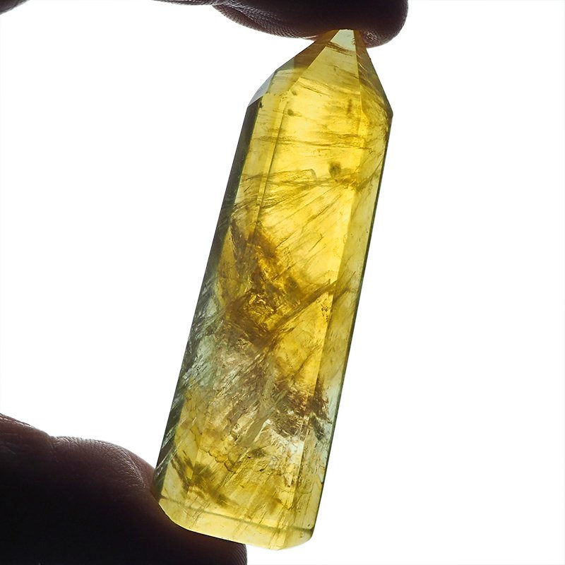 ŻÓŁTY FLUORYT - OBELISK Z NATURALNEGO KAMIENIA - 69 mm