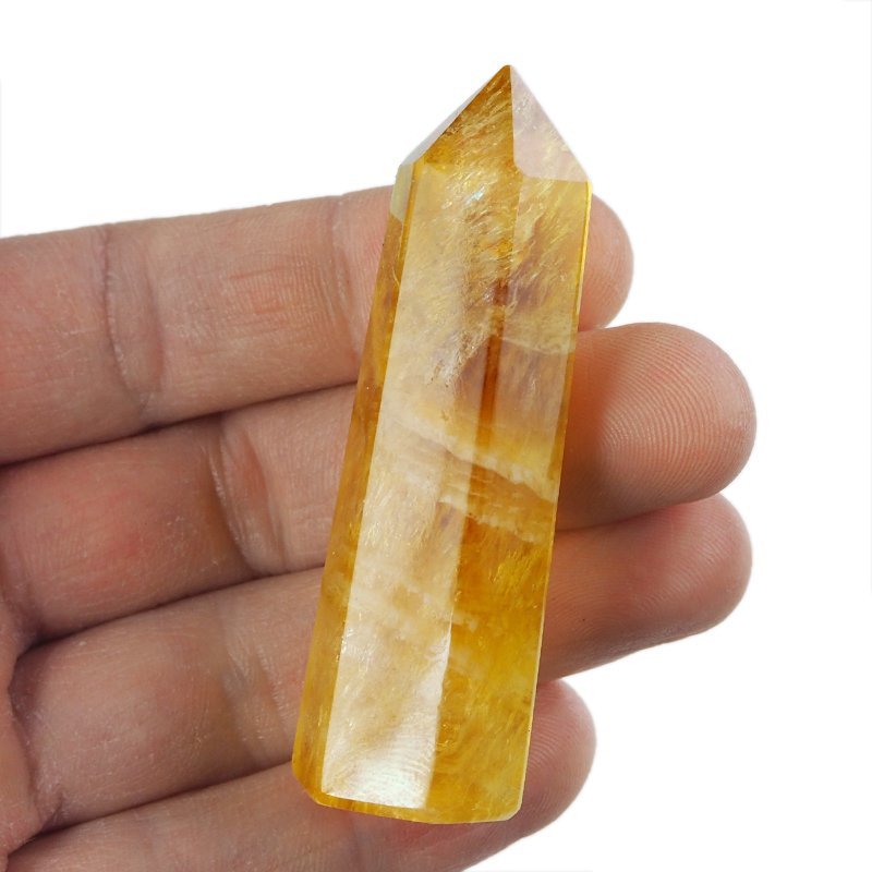 ŻÓŁTY FLUORYT - OBELISK Z NATURALNEGO KAMIENIA - 67 mm