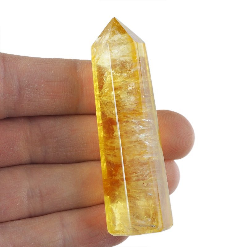 ŻÓŁTY FLUORYT - OBELISK Z NATURALNEGO KAMIENIA - 67 mm