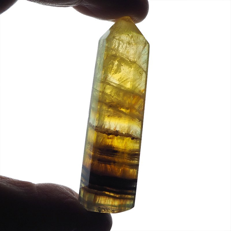 ŻÓŁTY FLUORYT - OBELISK Z NATURALNEGO KAMIENIA - 67 mm
