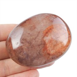 KRYSZTAŁ GÓRSKI Z HEMATYTEM - OTOCZAK - 61 mm - MADAGASKAR