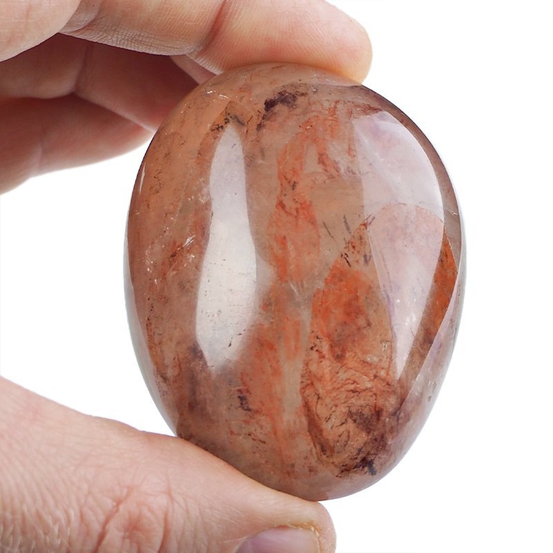 KRYSZTAŁ GÓRSKI Z HEMATYTEM - OTOCZAK - 61 mm - MADAGASKAR
