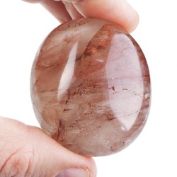 KRYSZTAŁ GÓRSKI Z HEMATYTEM - OTOCZAK - 50 mm - MADAGASKAR