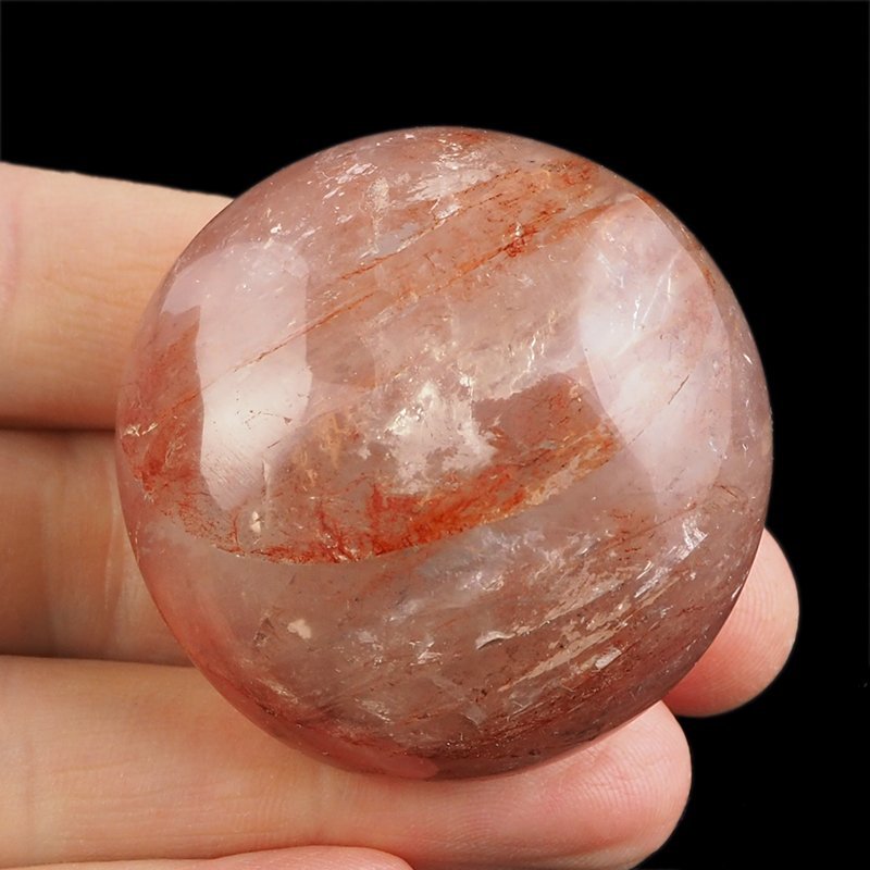 KRYSZTAŁ GÓRSKI Z HEMATYTEM - OTOCZAK - 43 mm - MADAGASKAR