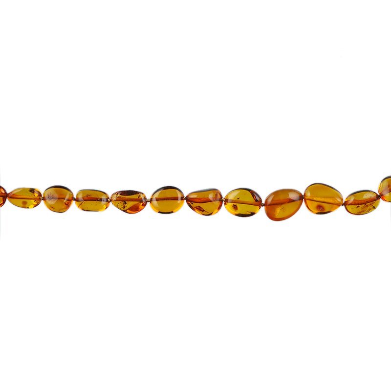 BURSZTYN - NASZYJNIK Z NATURALNYCH KAMIENI Z ZAPIĘCIEM - 58 cm