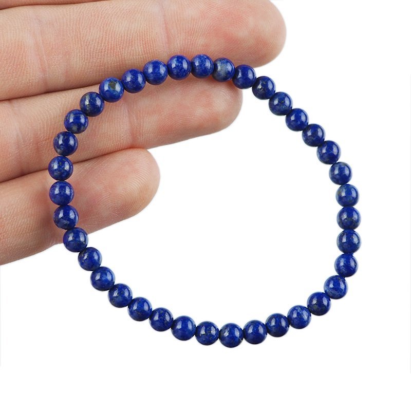 LAPIS LAZULI - BRANSOLETKA Z KAMIENI NATURALNYCH - KULKA 4mm