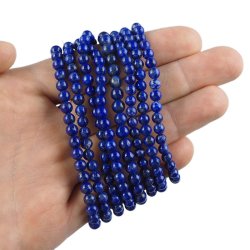 LAPIS LAZULI - BRANSOLETKA Z KAMIENI NATURALNYCH - KULKA 4mm