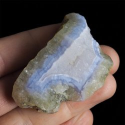 CHALCEDON NIEBIESKI (BŁĘKITNY), KRYSZTAŁ GÓRSKI - 58 mm - MALAWI