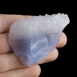 CHALCEDON BŁĘKITNY (AGAT NIEBIESKI), KRYSZTAŁ GÓRSKI - 60 mm - MALAWI