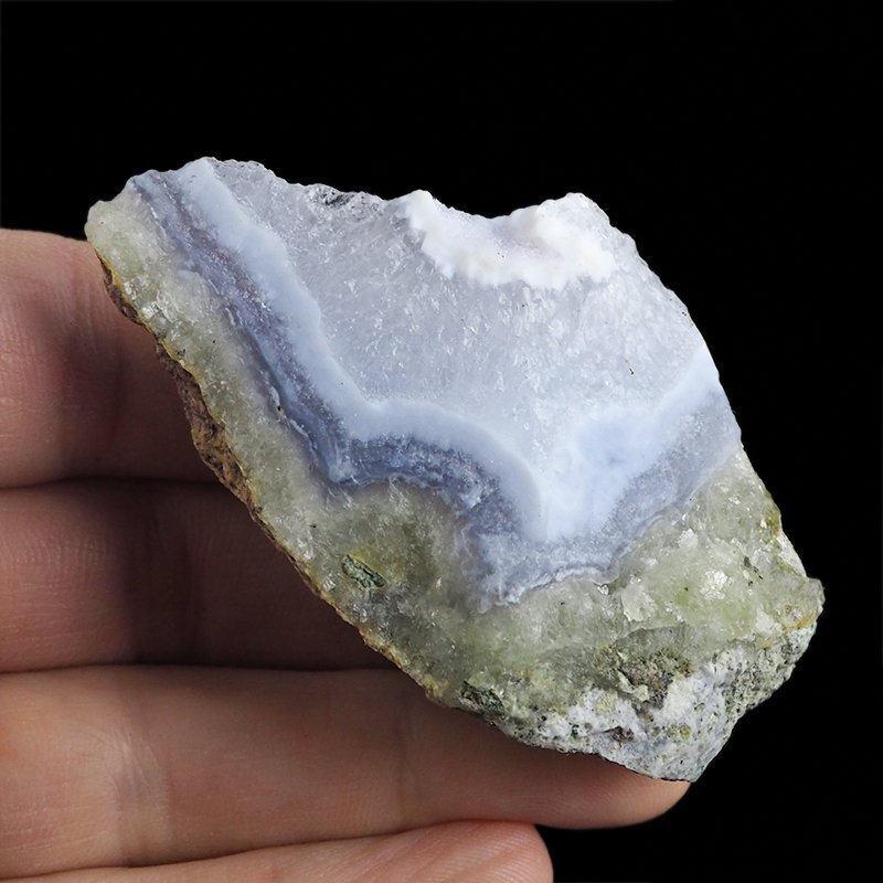 CHALCEDON NIEBIESKI (BŁĘKITNY), KRYSZTAŁ GÓRSKI - 71 mm - MALAWI