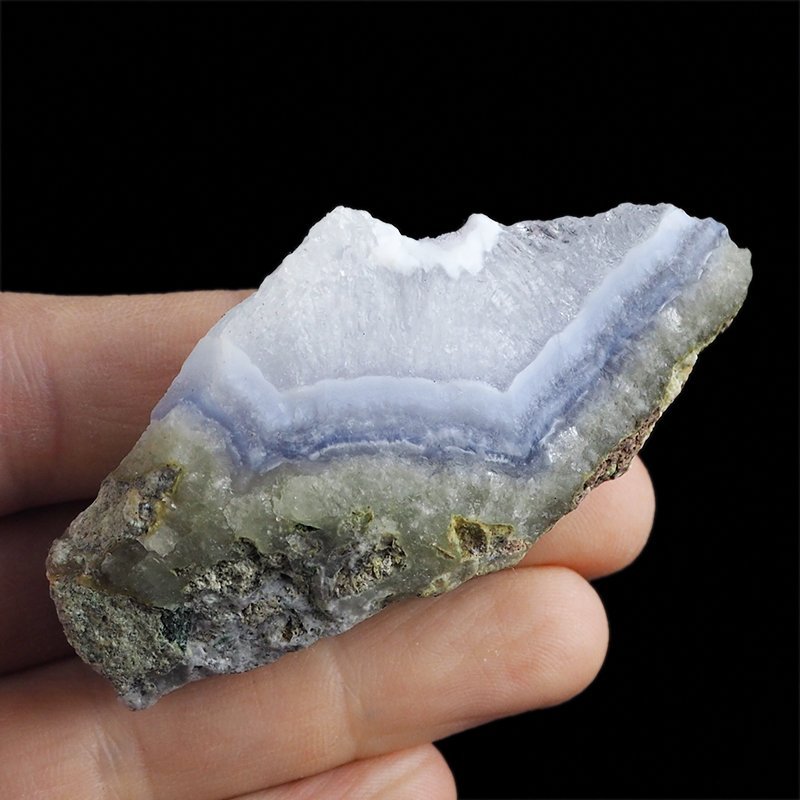 CHALCEDON NIEBIESKI (BŁĘKITNY), KRYSZTAŁ GÓRSKI - 71 mm - MALAWI