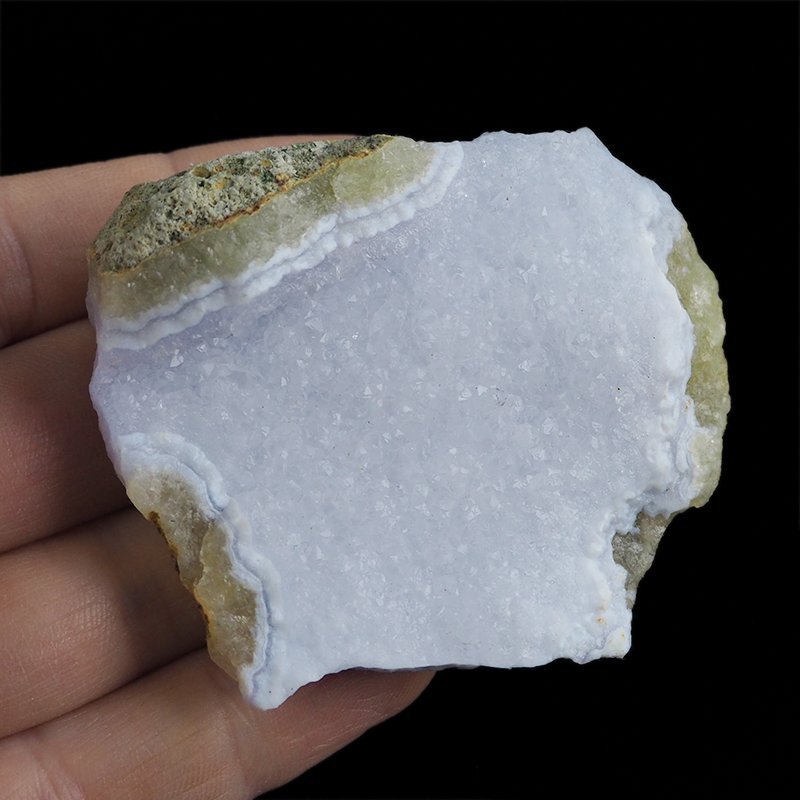 CHALCEDON NIEBIESKI (BŁĘKITNY), KRYSZTAŁ GÓRSKI - 63 mm - MALAWI