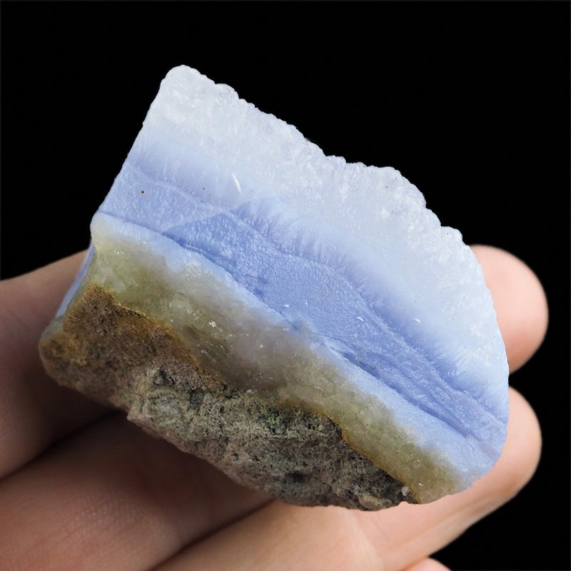 CHALCEDON BŁĘKITNY (AGAT NIEBIESKI), KRYSZTAŁ GÓRSKI - 50 mm - MALAWI