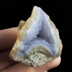CHALCEDON NIEBIESKI (BŁĘKITNY), KRYSZTAŁ GÓRSKI - GEODA - 51 mm - MALAWI