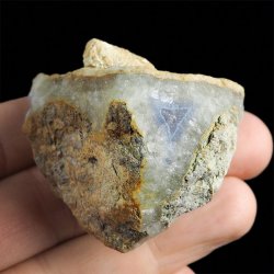 CHALCEDON NIEBIESKI (BŁĘKITNY), KRYSZTAŁ GÓRSKI - GEODA - 51 mm - MALAWI