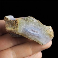 CHALCEDON NIEBIESKI (BŁĘKITNY), KRYSZTAŁ GÓRSKI - GEODA - 60 mm - MALAWI